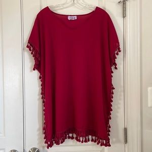 Beach cover up - red